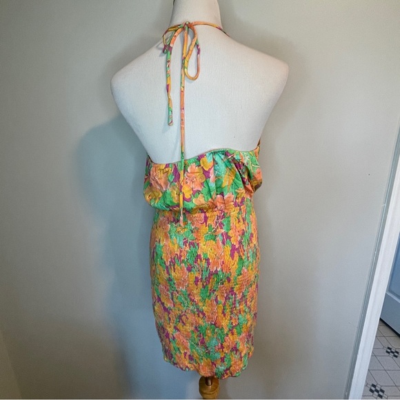 LOST + WANDER Eternal Lights Floral Minidress - Peach Multi - Size M - Picture 3 of 8